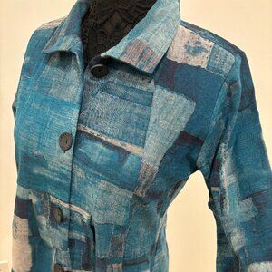 Medium weight fitted shirt-jacket for layering in rich shades of blue, S